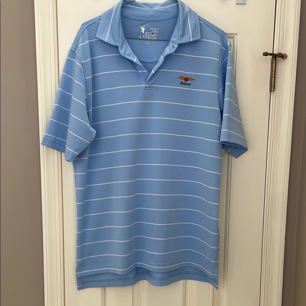 Men's Blue Striped Baltusrol Golf Shirt